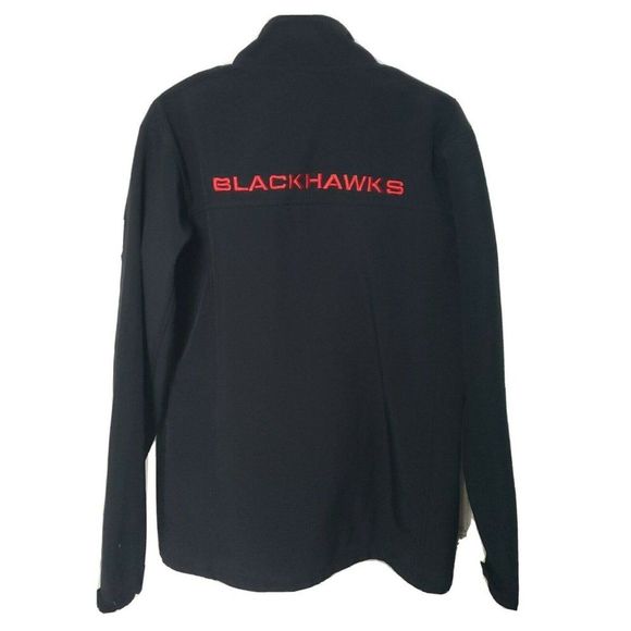 Chicago Blackhawks NHL Mens Black Track Jacket Knights Apparel, Inc. Size Medium - Picture 2 of 4